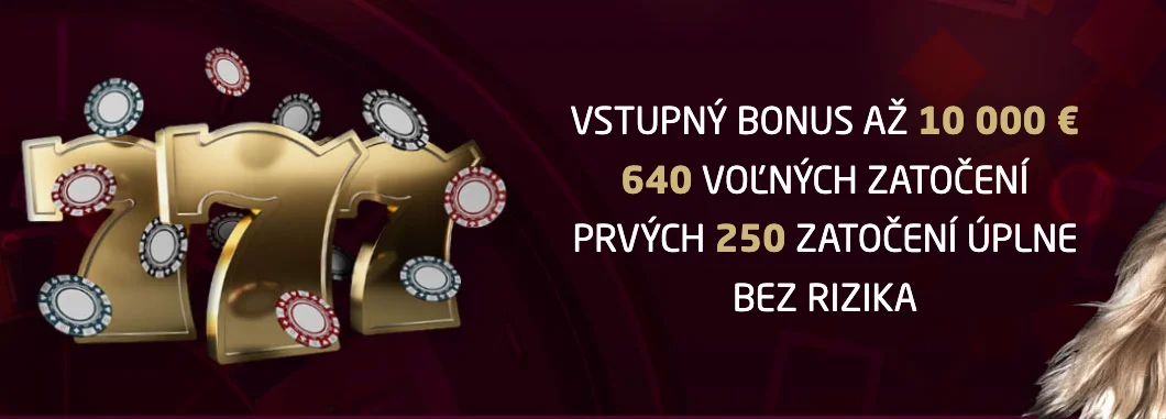 SYNOT TIP Casino bonus 10 000 EUR + 640 otočení